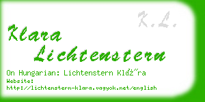 klara lichtenstern business card